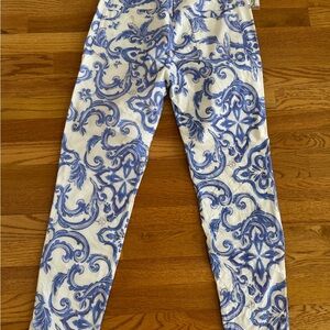Blue and White Patterned Pants